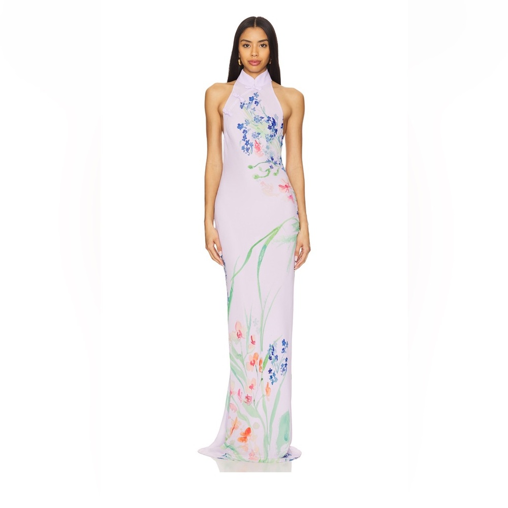 Sau Lee Gillian Dress in Lavender Multi